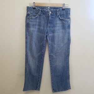 7FAM - Crop "A" Pocket Medium Wash Capri 28
